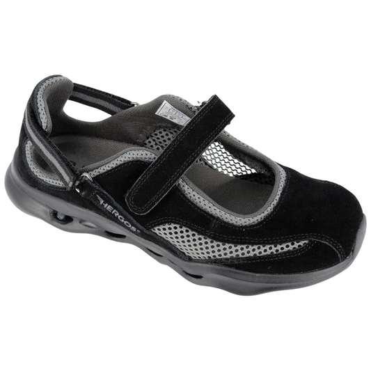 Scarpa Donna Hergos Olympia – Linea TECNA | Camoscio e Rete Nero