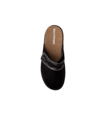 Pantofola donna Valleverde 56500-2 nera, vista dall'alto