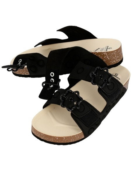 Ciabatte Sabatini donna nero doppio velcro – Memory Foam
