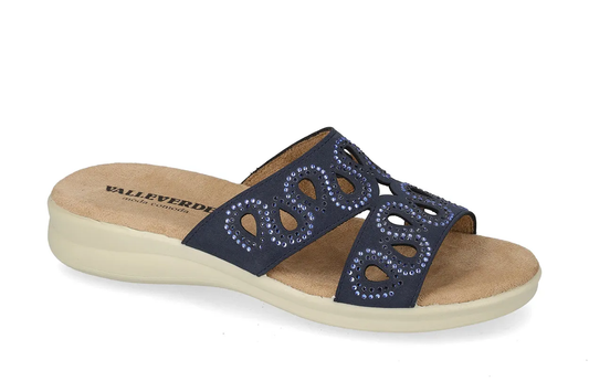 Ciabatta Donna Valleverde – Con Strass 25331 Blu