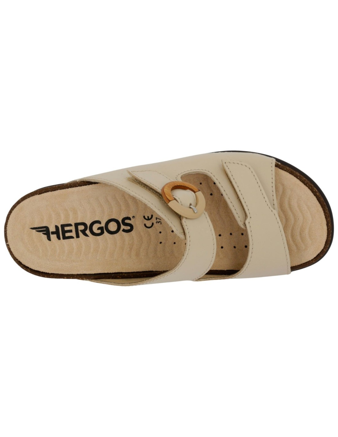 Ciabatta Hergos in pelle dal design contemporaneo e moderno - Soft Panna