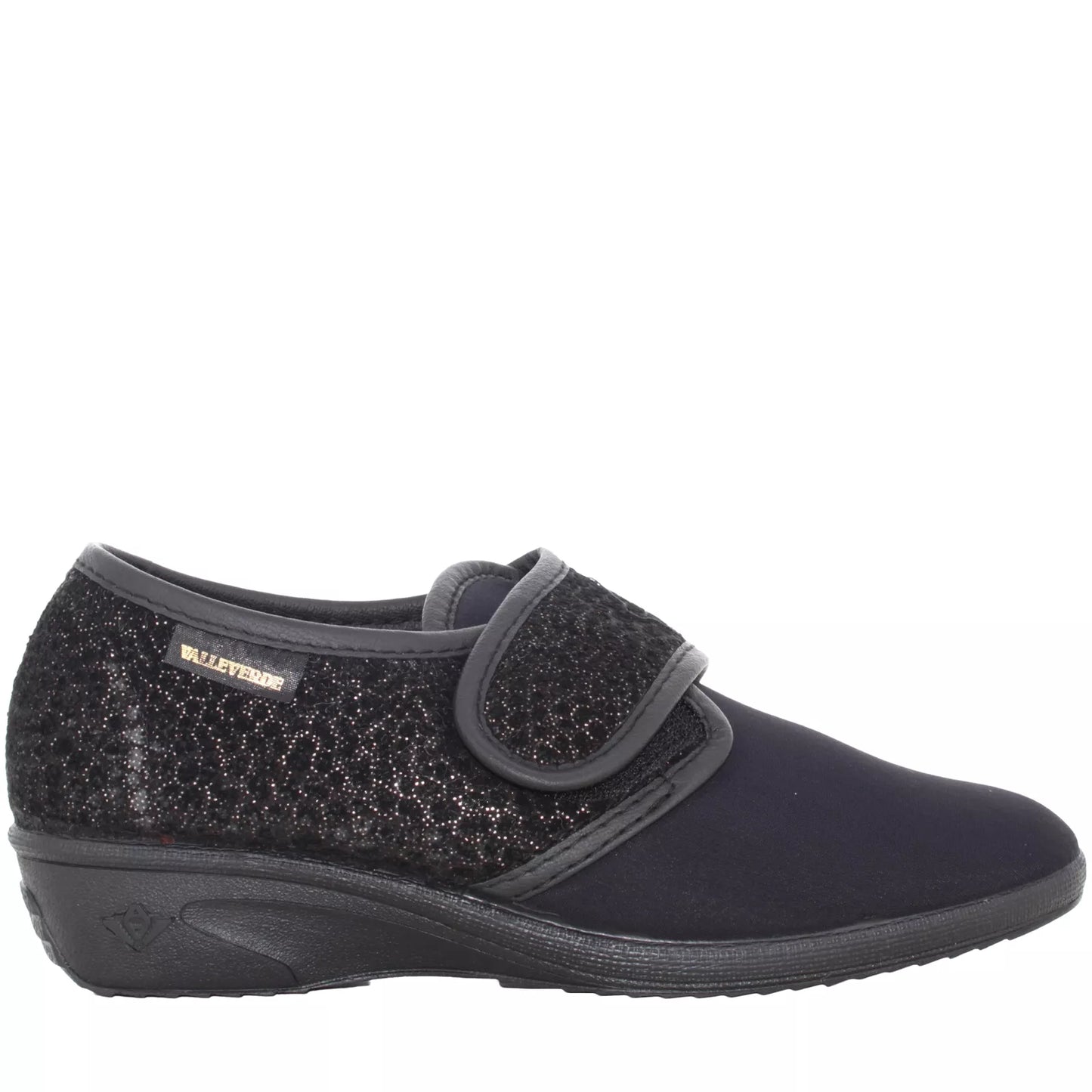 Valleverde 26219 Pantofole donna nere a strappo in panno
