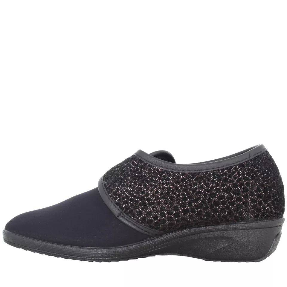 Valleverde 26219 Pantofole donna nere a strappo in panno