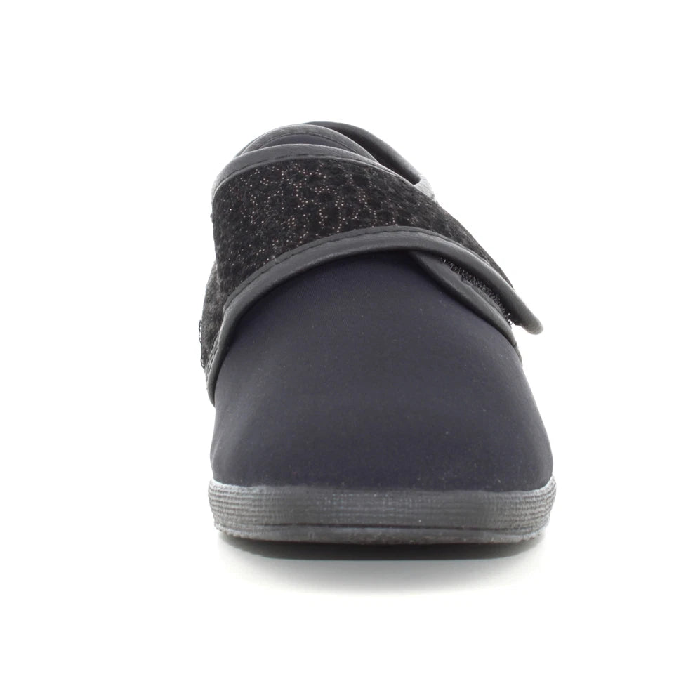 Valleverde 26219 Pantofole donna nere a strappo in panno