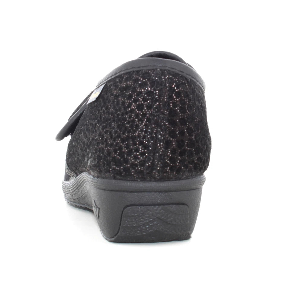 Valleverde 26219 Pantofole donna nere a strappo in panno