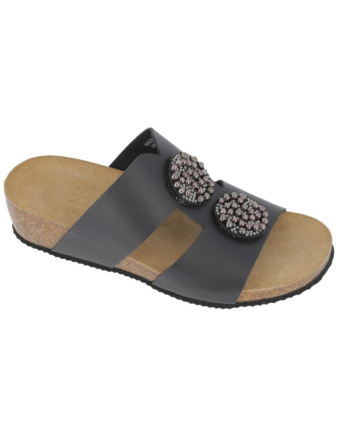 S6051 - Sandalo gioiello con suola memory - Nappa Nero
