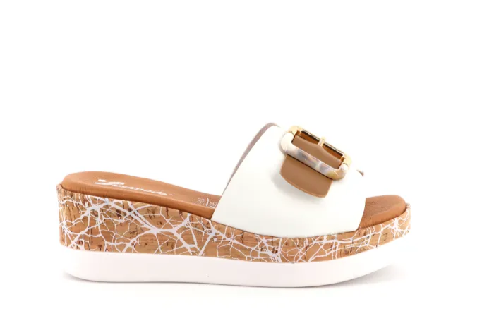 Susimoda zoccoli donna in pelle, zeppa e accessorio 1434