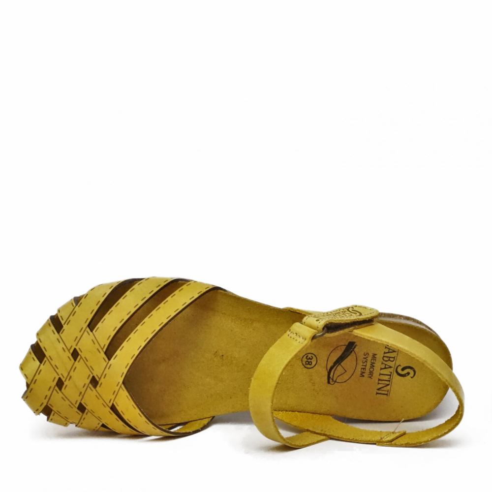 Sabatini sandalo in pelle strap on, punta traforata,sottopiede memory foam