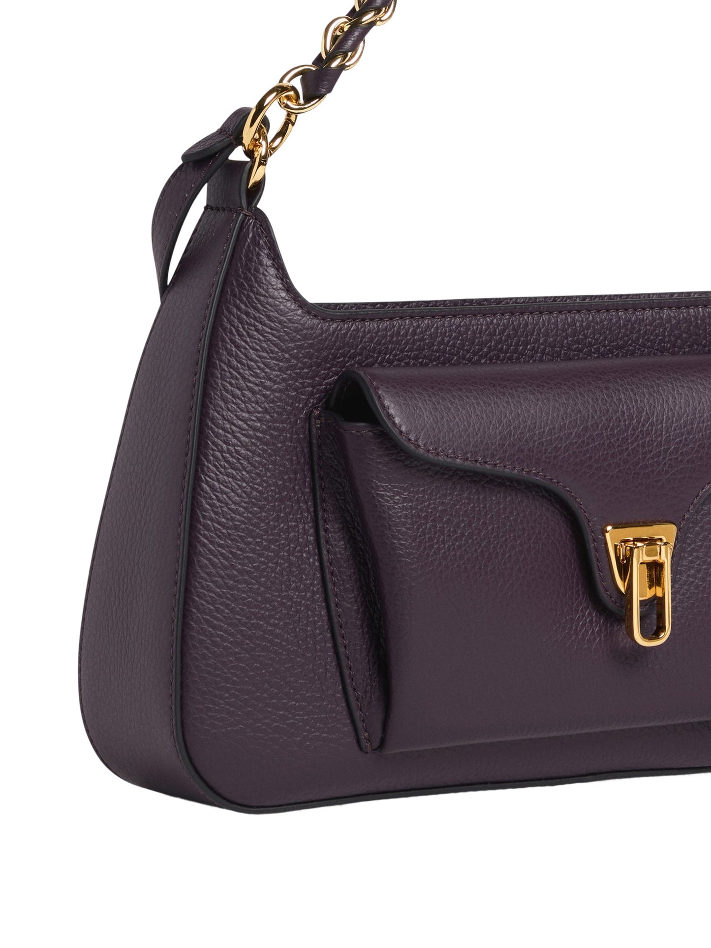 COCCINELLE Borsa Donna a Spalla Viola, In Vera Pelle, Beat Generation