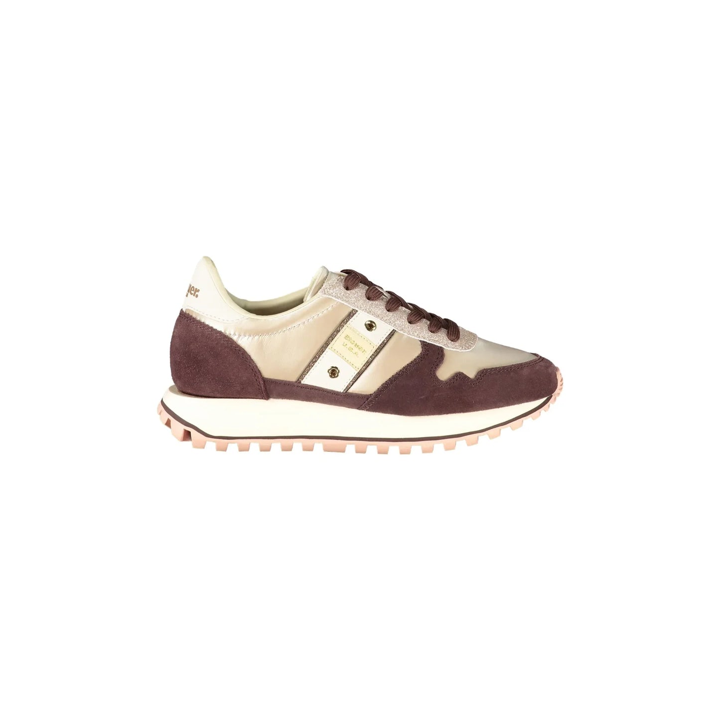 BLAUER Sneakers Donna Beige con Lacci e Dettagli in Vinaccia