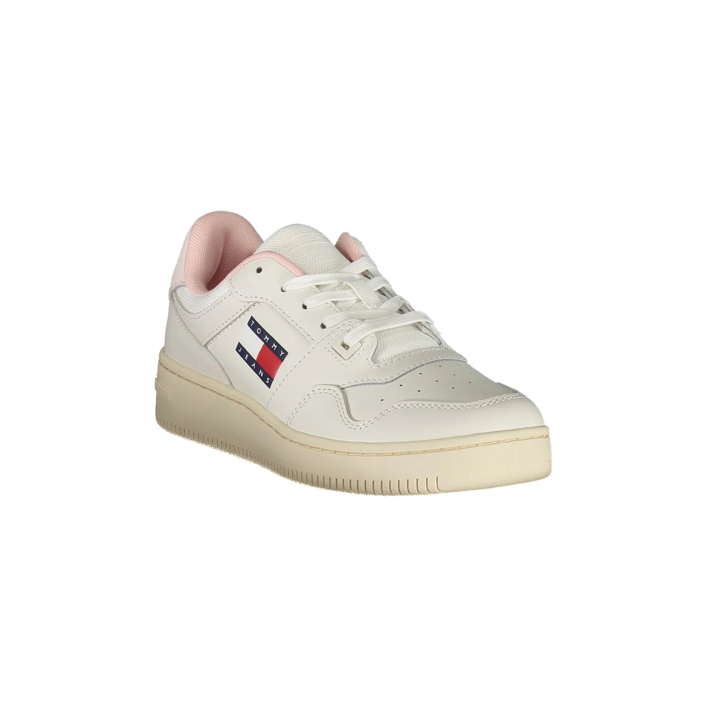 TOMMY HILFIGER Scarpe Sneakers Donna Bianche con Dettagli Rosa