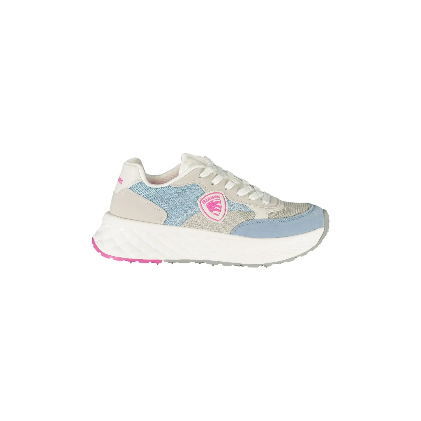 BLAUER Sneakers Donna Azzurre con Lacci e Dettagli Bianco/Fuxia