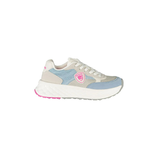 BLAUER Sneakers Donna Azzurre con Lacci e Dettagli Bianco/Fuxia