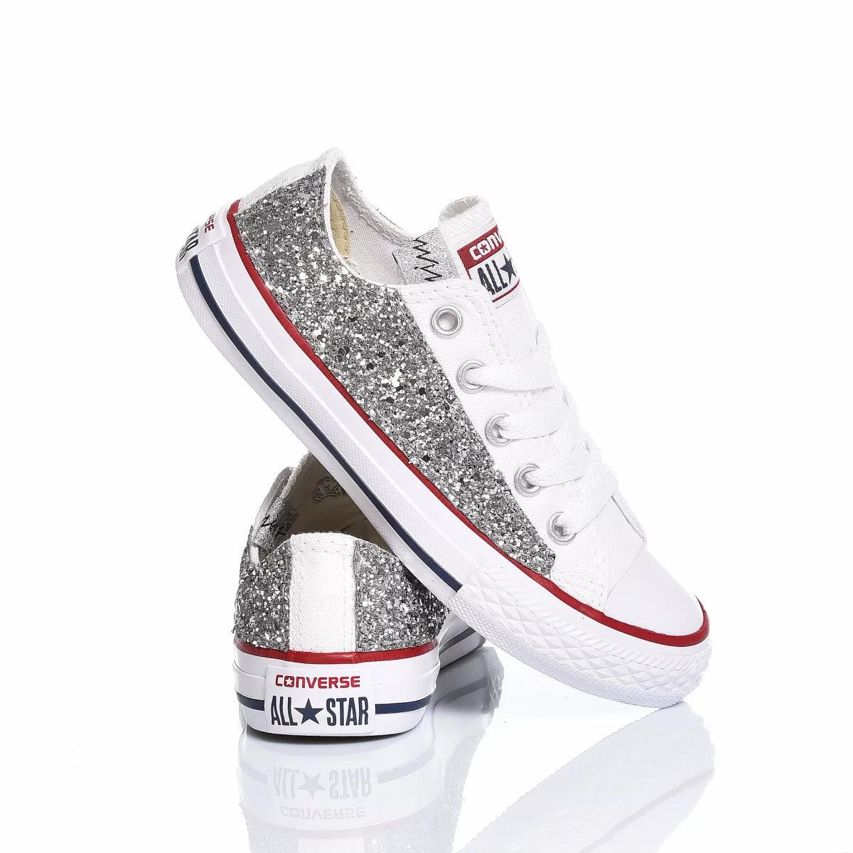 Converse Junior Glitter Silver Ox