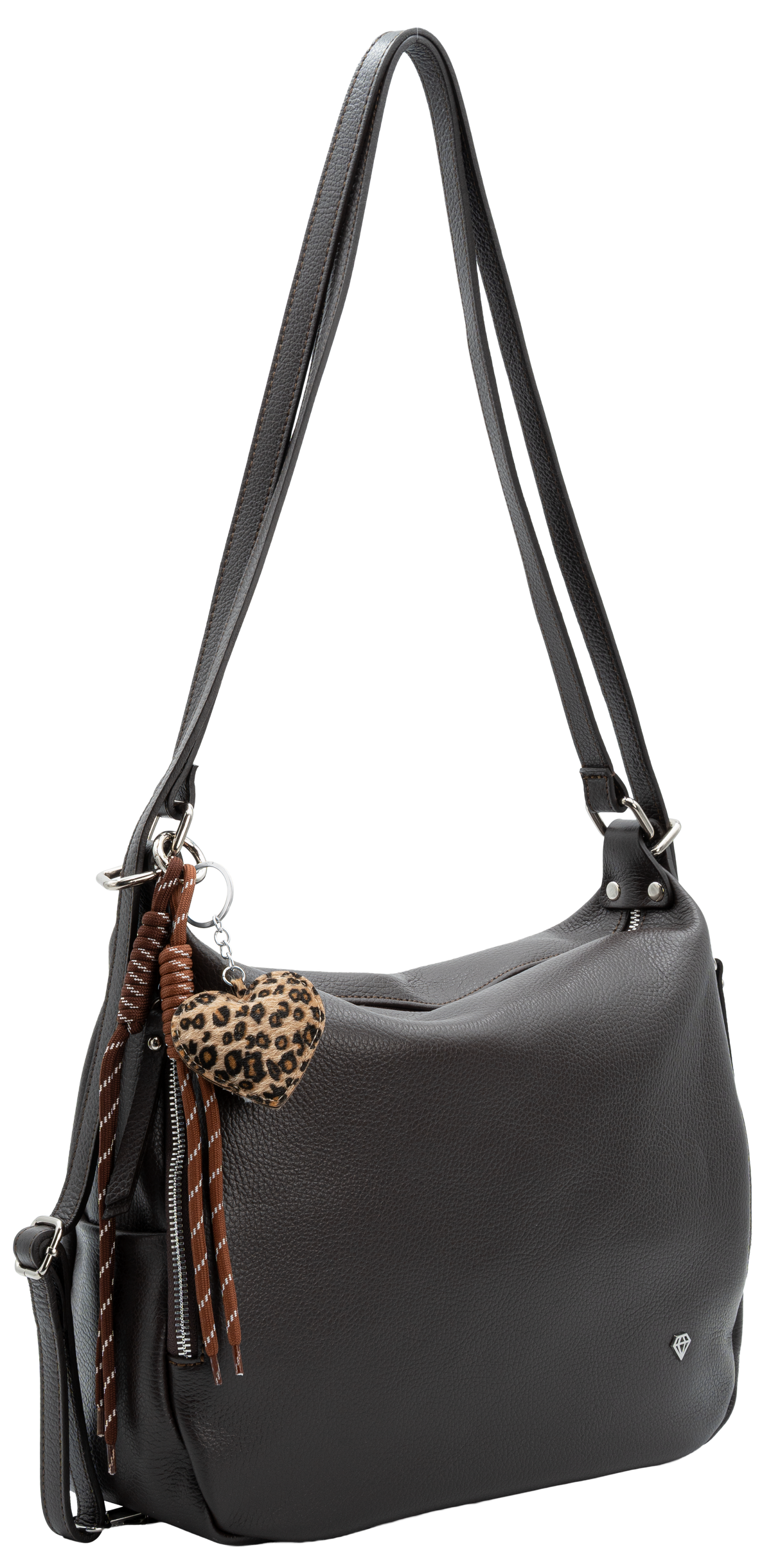 Caleidos – Borsa in Pelle Nera 2 in 1 – Borsa a Spalla e Zaino
