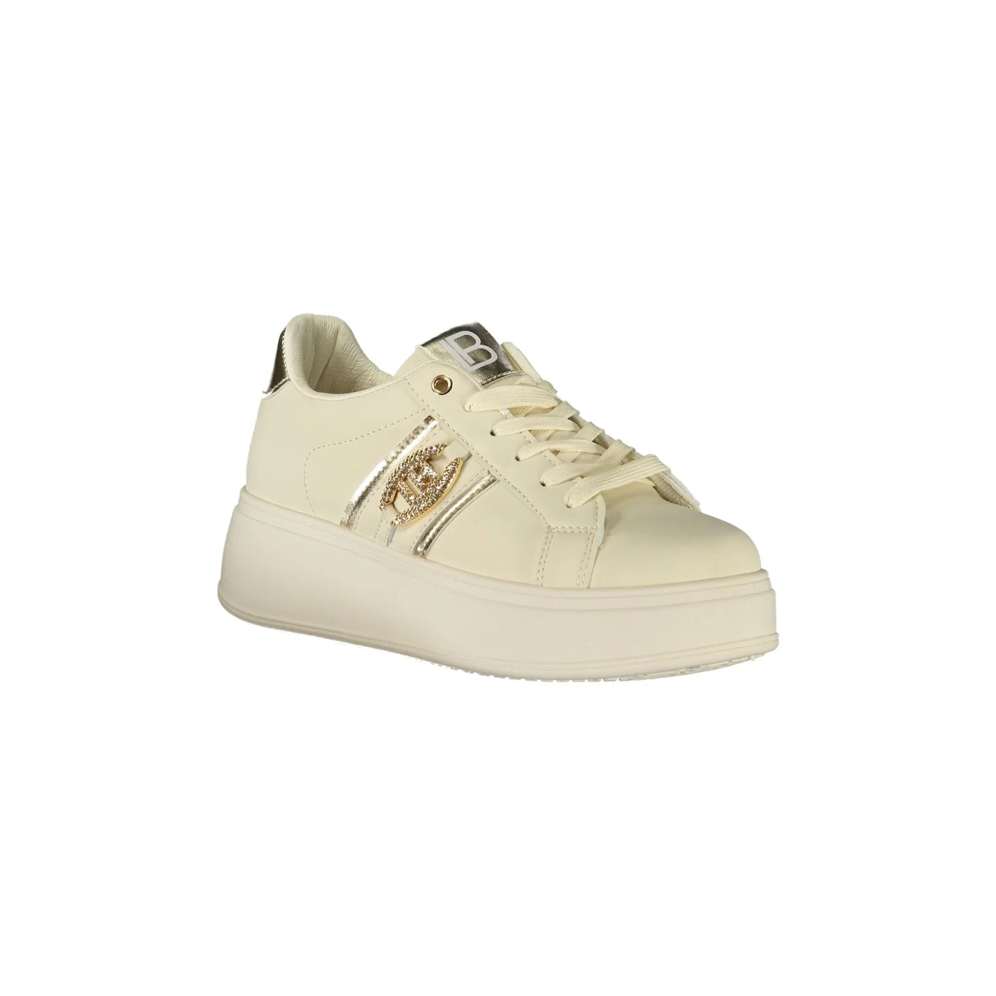 LAURA BIAGIOTTI Sneakers Donna Beige con Lacci e Plateau 5 cm