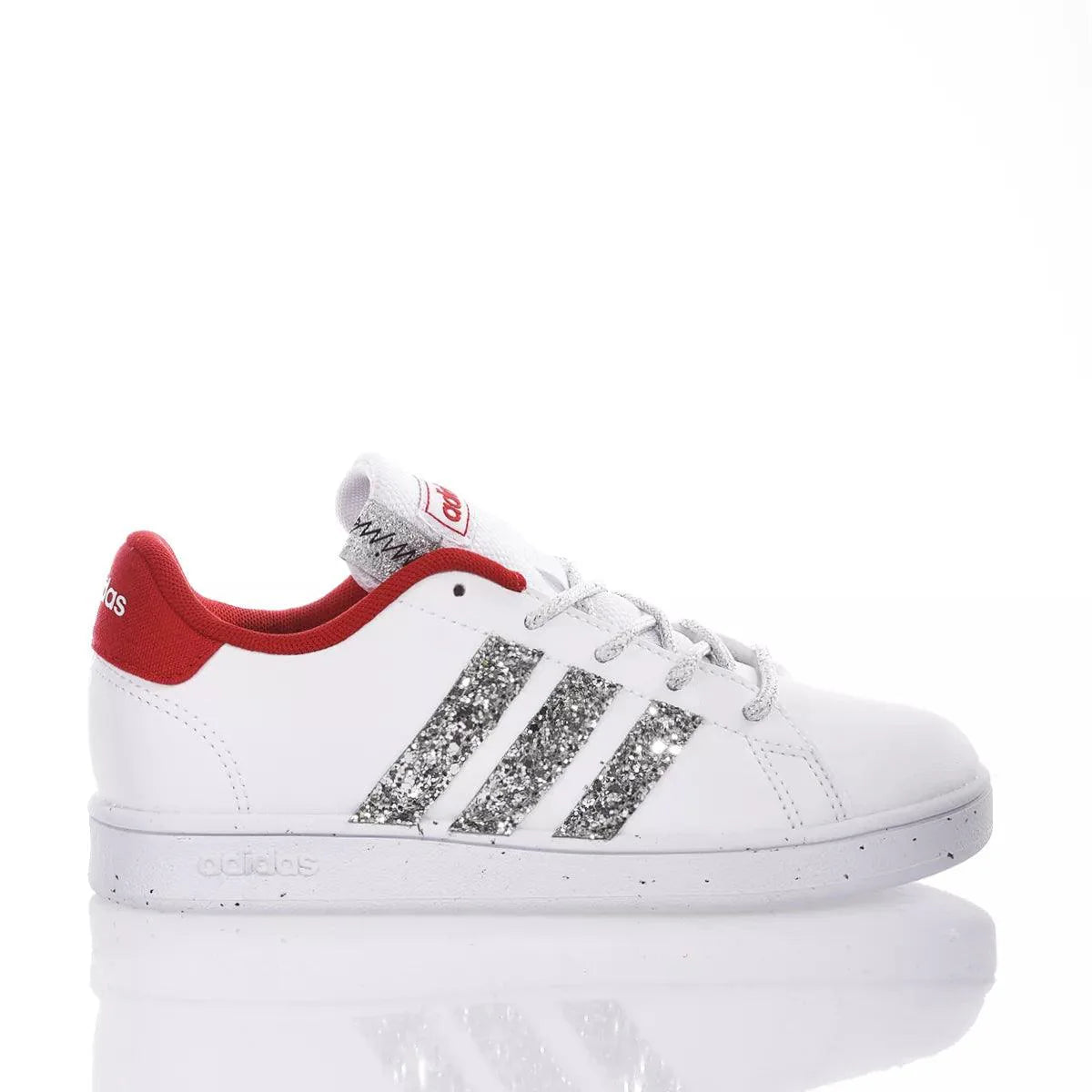 Adidas Junior Red & Silver