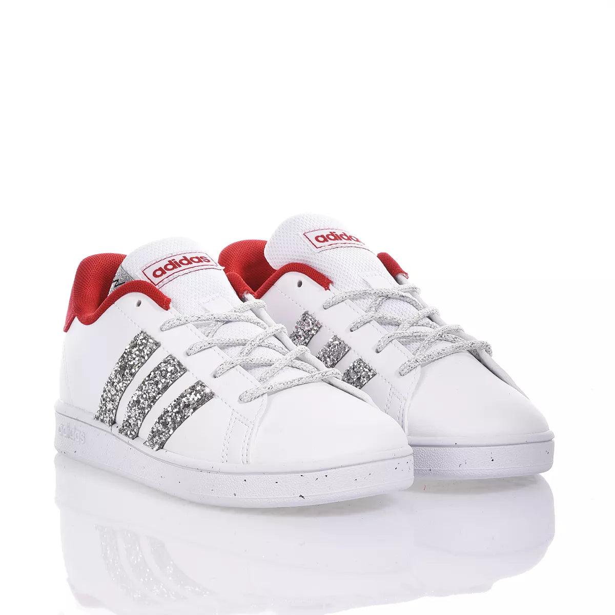Adidas Junior Red & Silver