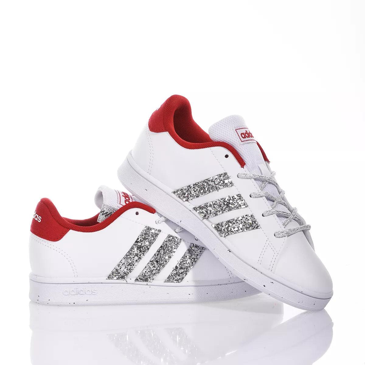 Adidas Junior Red & Silver