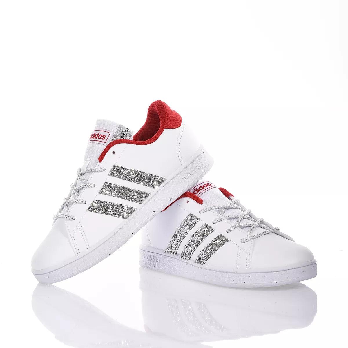 Adidas Junior Red & Silver
