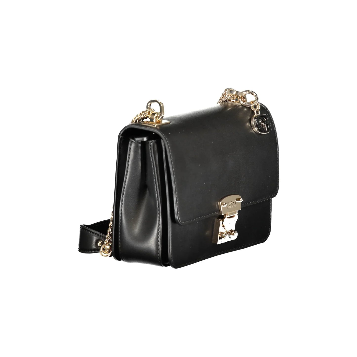 GUESS JEANS Borsa Donna Nera Eliette a Tracolla con Catena e Scomparti Multipli