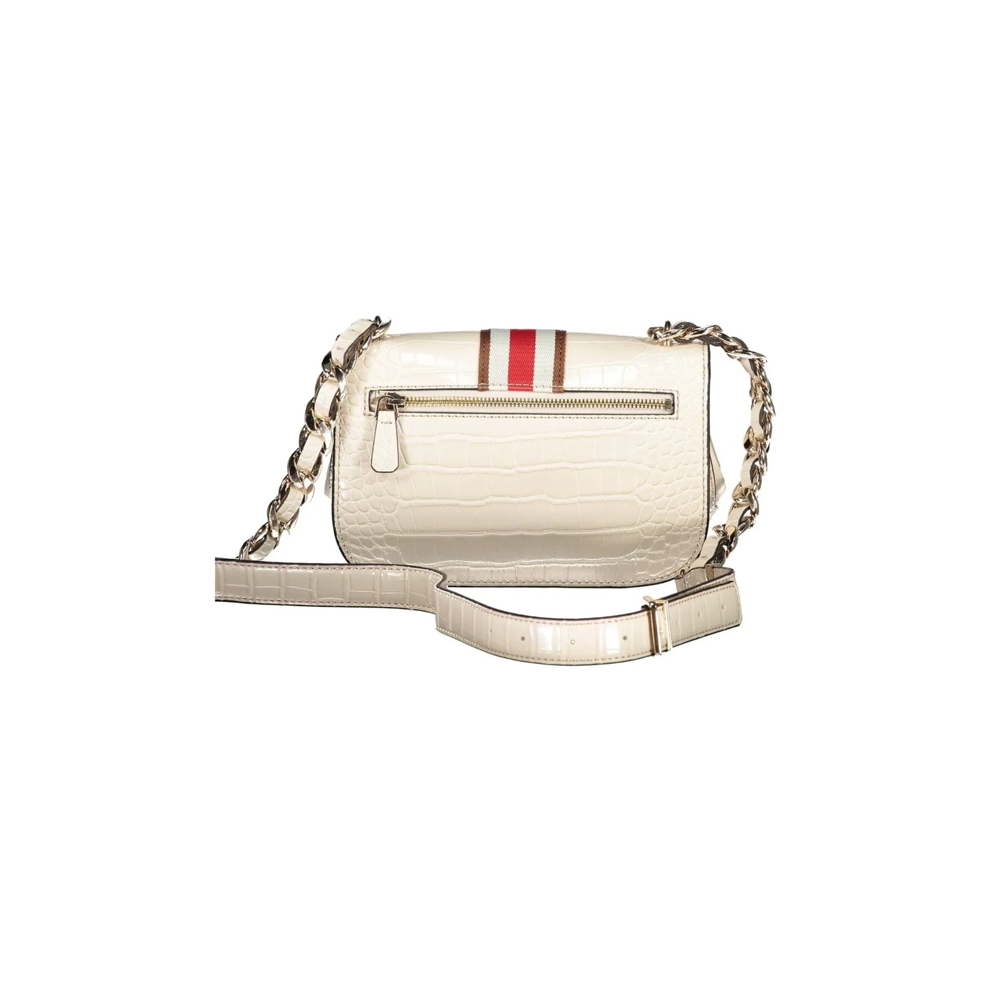 GUESS JEANS Borsa Donna a Tracolla Beige Nelka con Catena e Clip