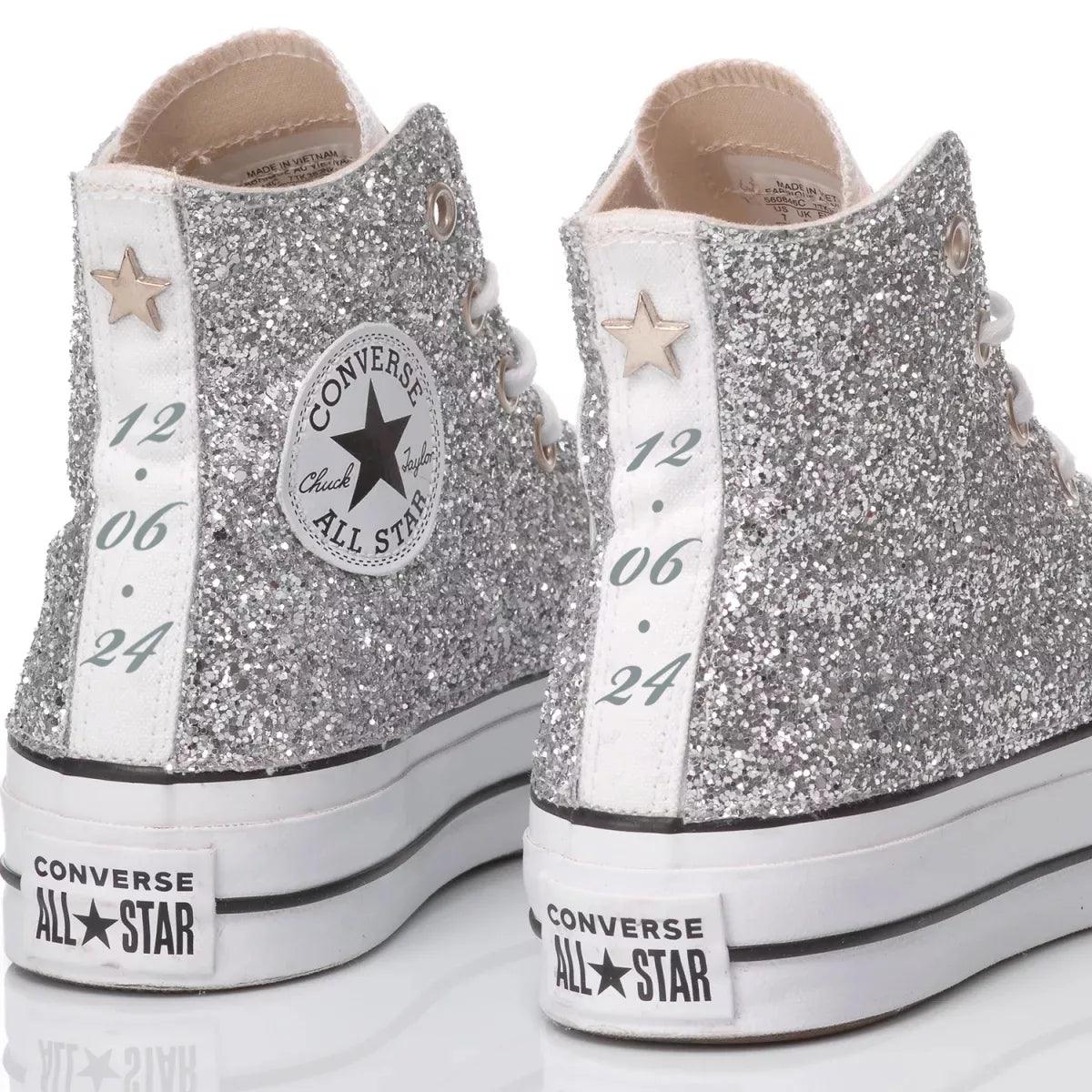 Converse Platform Glitter Argento