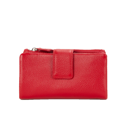 PELLETTERIA VENETA PFV0018 – Portafoglio Donna in Vera Pelle con Porta Carte Rimovibile ROSSO