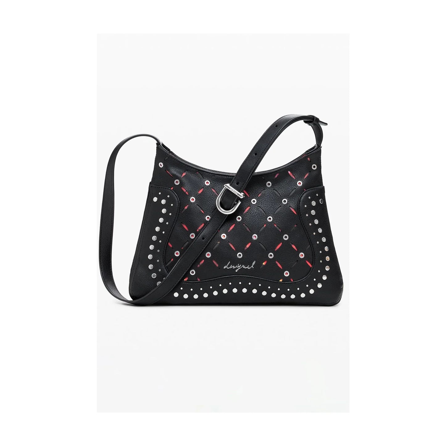 DESIGUAL Borsa Donna Nera a Tracolla Yankee Manaos con Borchie