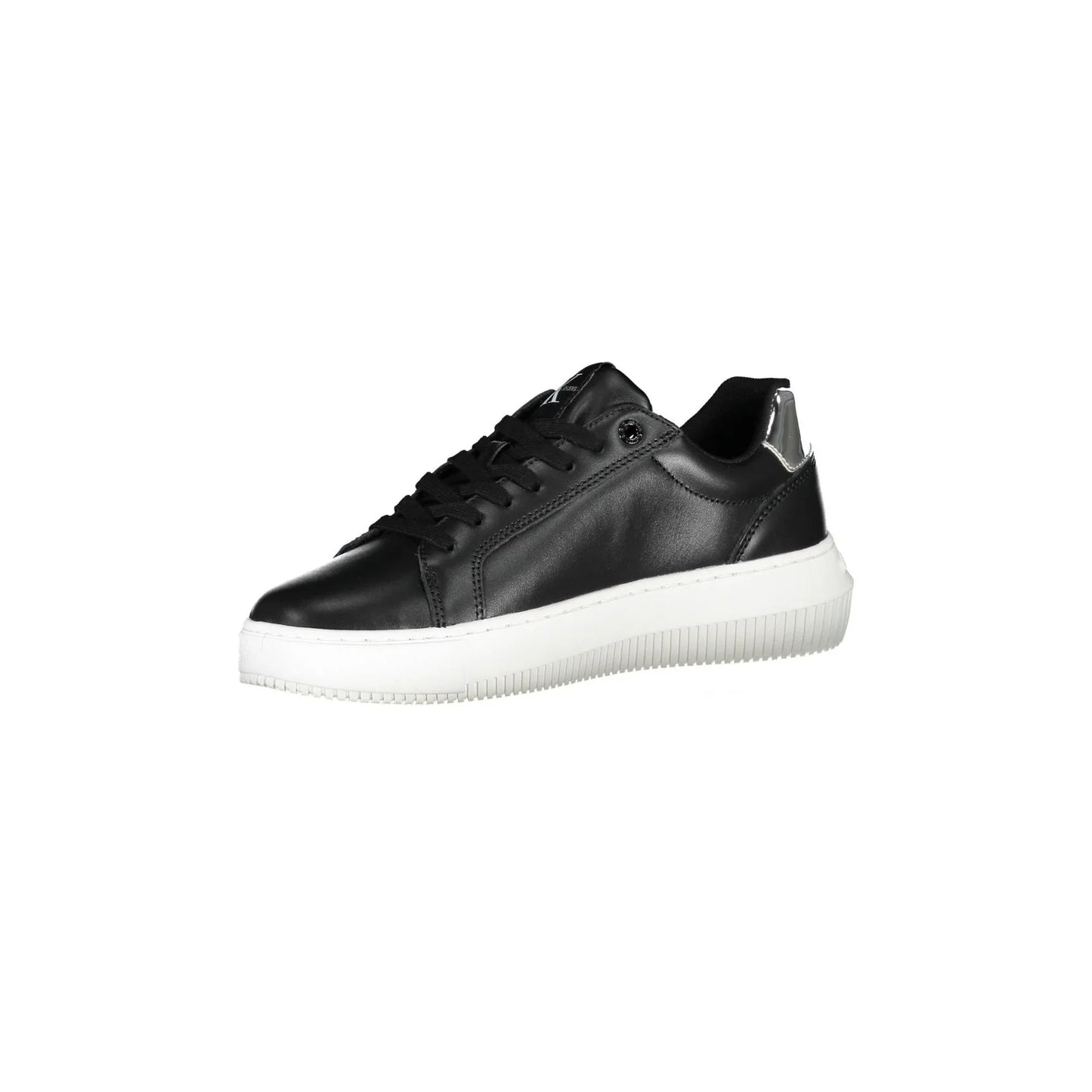 CALVIN KLEIN Scarpe Sneakers Donna Nere con Suola a Contrasto