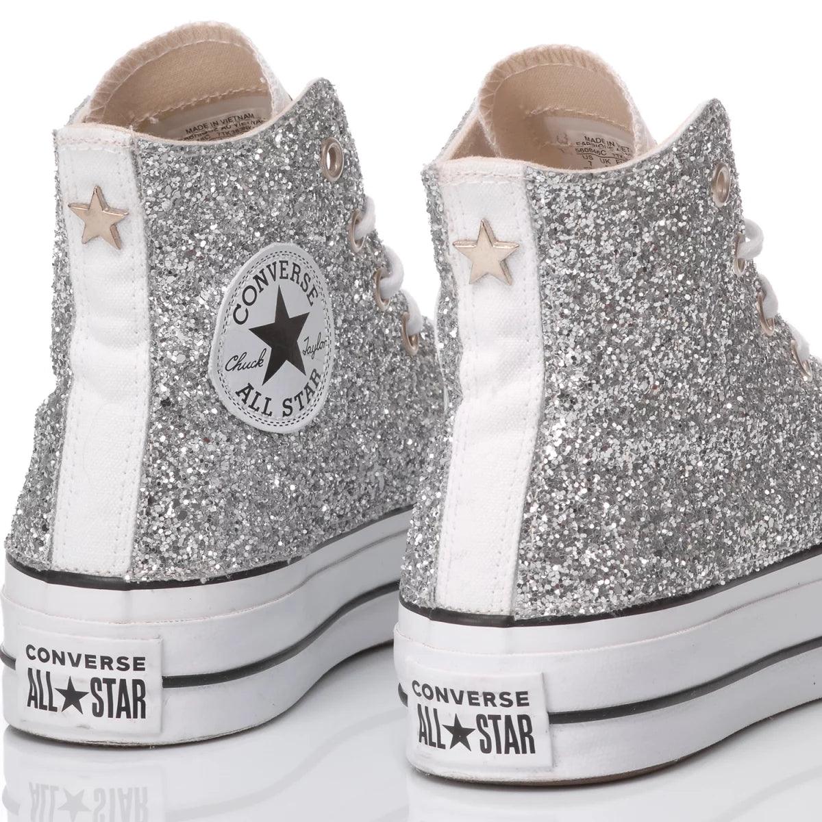 Converse Platform Glitter Argento