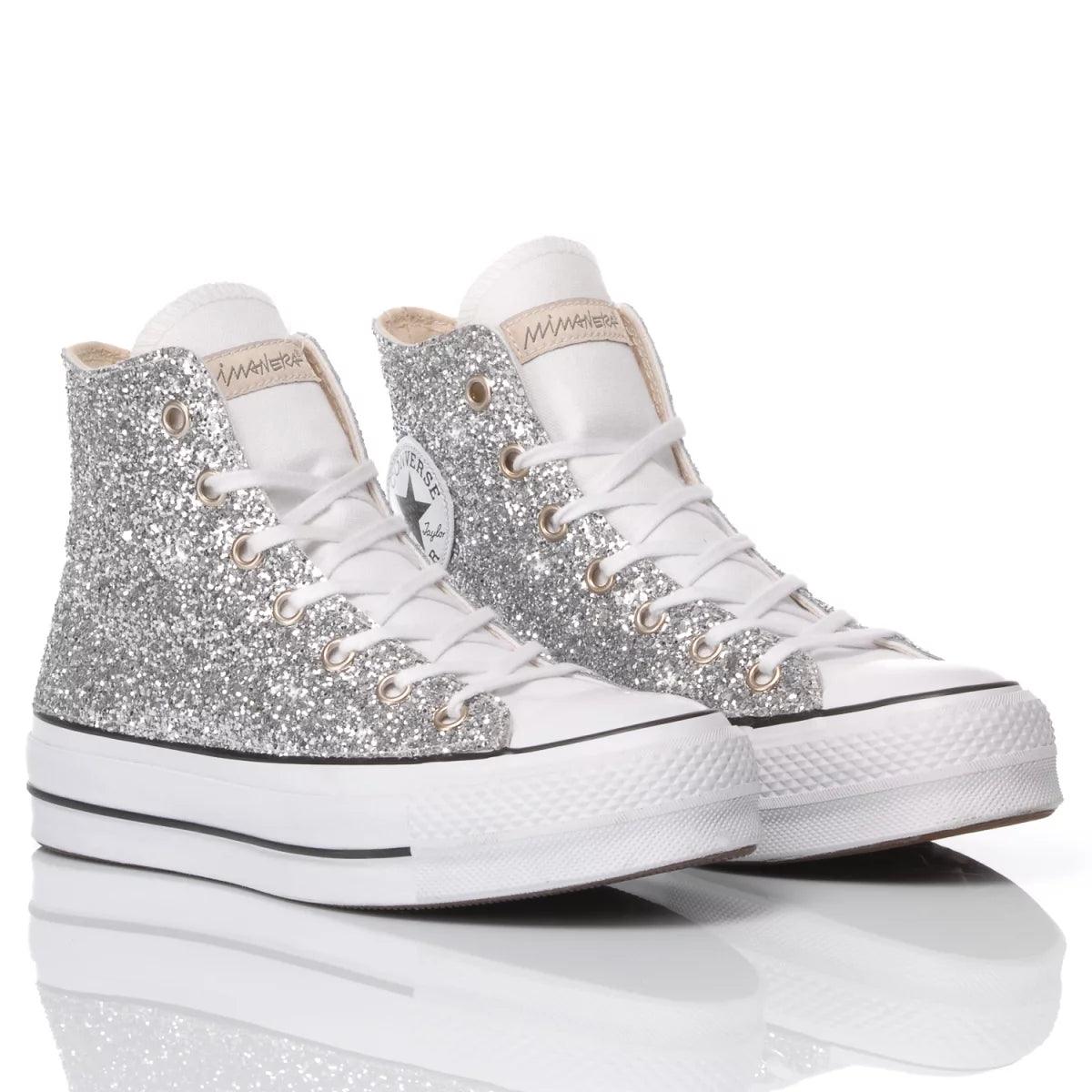 Converse Platform Glitter Argento