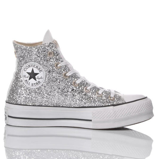 Converse Platform Glitter Argento