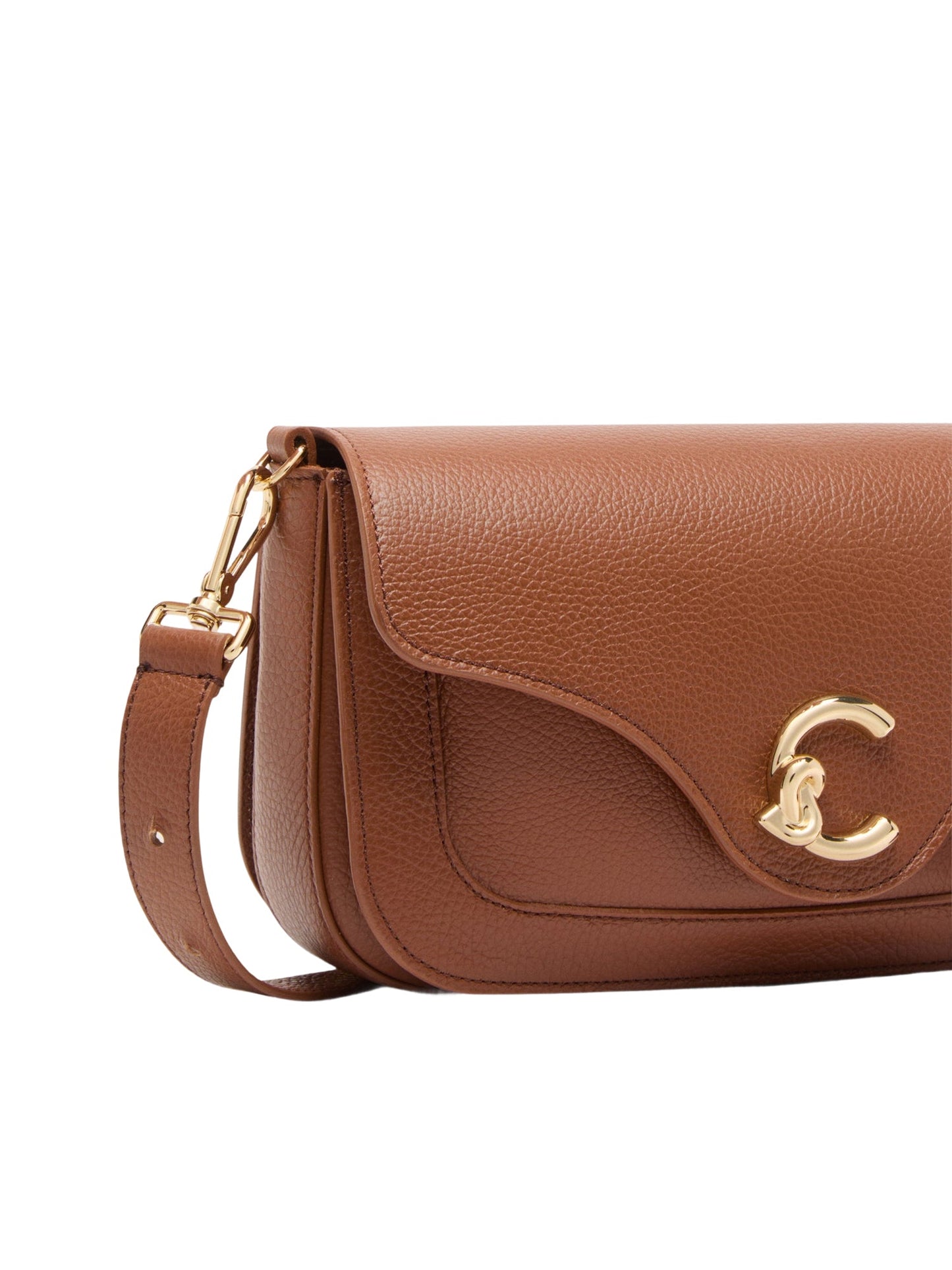 COCCINELLE Borsa Donna a Spalla Marrone C-Me Medium in Vera Pelle