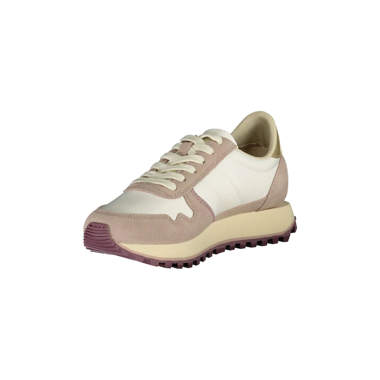 BLAUER Scarpe Sneakers Donna Bianche con Dettagli Viola e Oro
