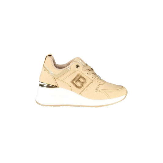 LAURA BIAGIOTTI Sneakers Donna Beige con Lacci e Plateau 6 cm