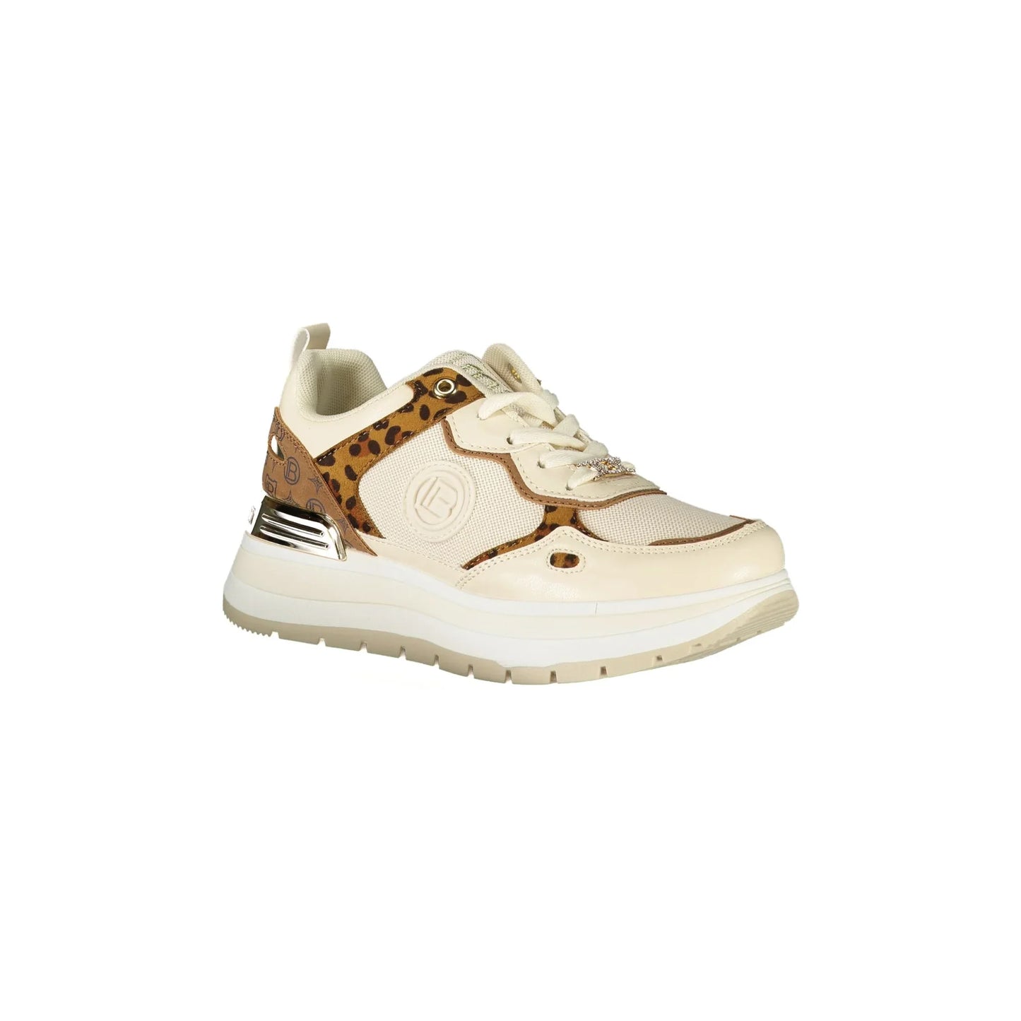 LAURA BIAGIOTTI Sneakers Donna Beige con Lacci e Plateau 5 cm