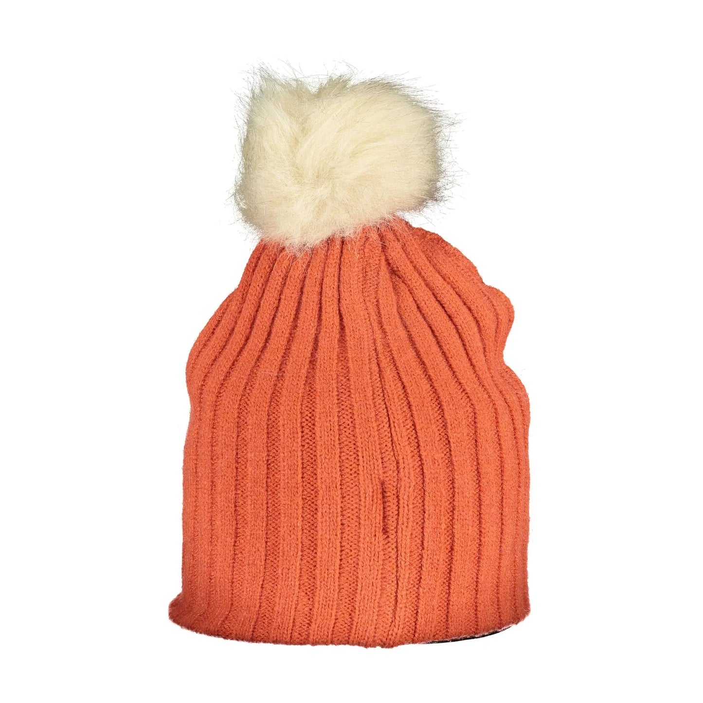 NORWAY 1963 Berretto Donna Arancione scuro con Ponpon di Pelo e Logo