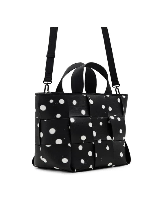 DESIGUAL Borsa Donna Nera a Mano e Spalla con Tracolla Catena