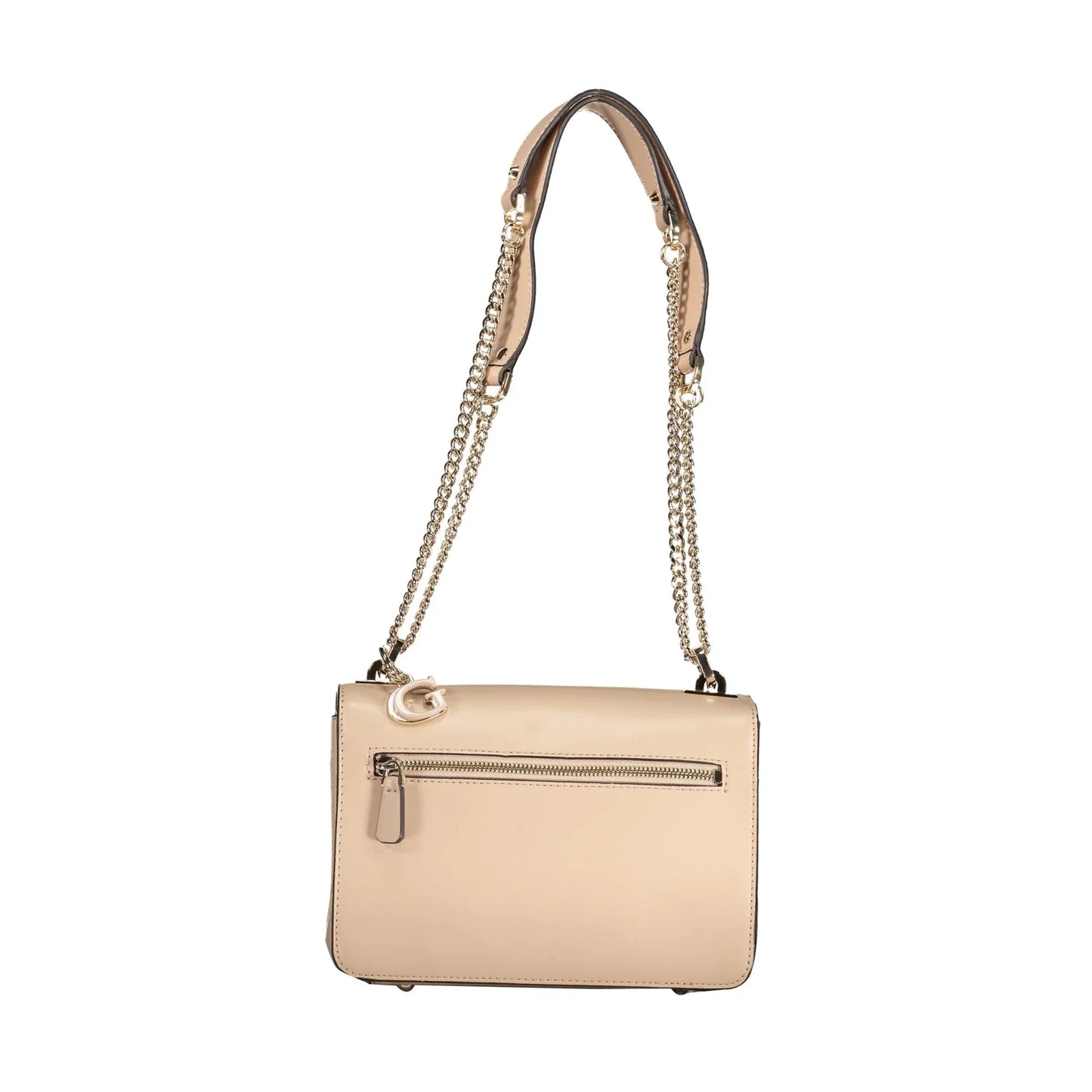 GUESS JEANS Borsa Donna Beige Eliette a Tracolla con Catena e Scomparti Multipli