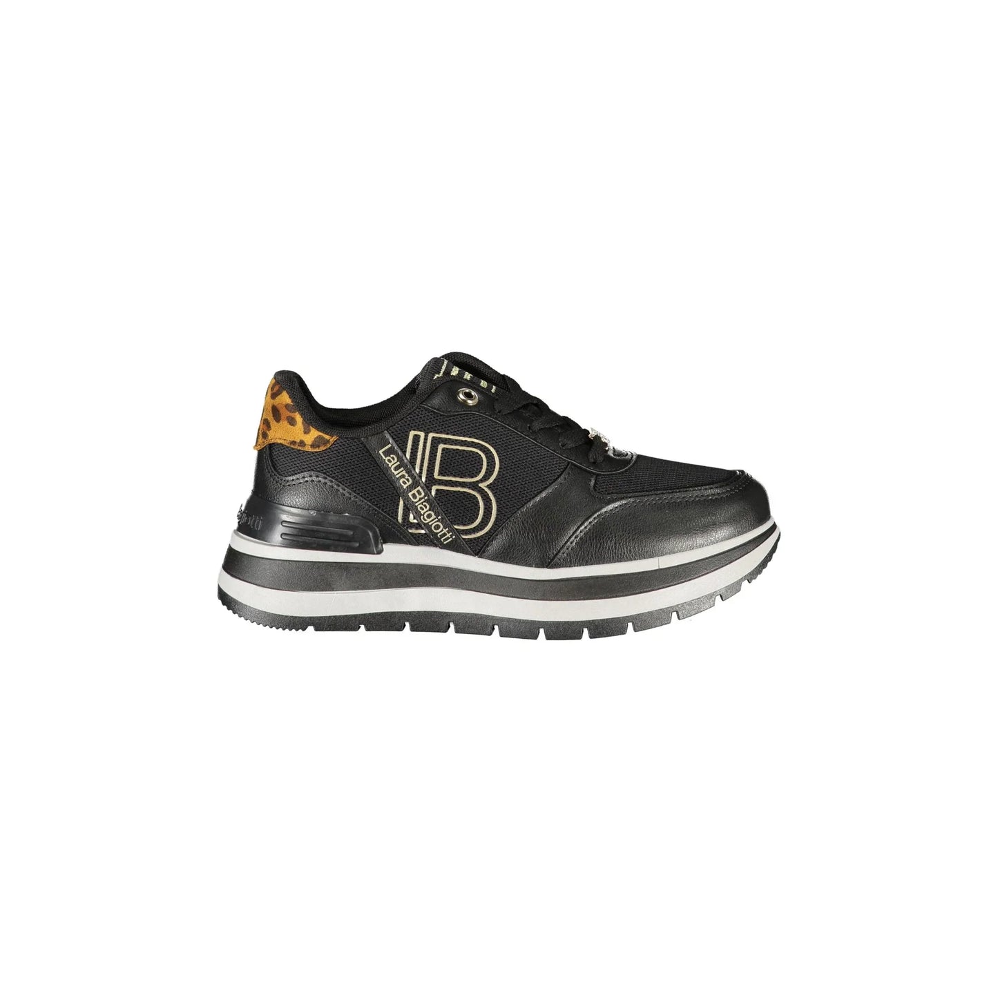 LAURA BIAGIOTTI Sneakers Donna Nere con Lacci e Stampa Logo