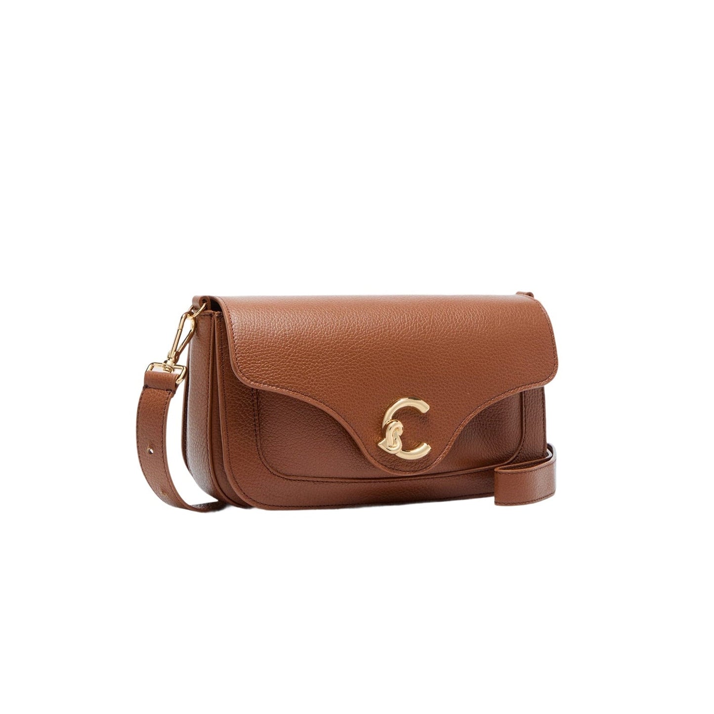 COCCINELLE Borsa Donna a Spalla Marrone C-Me Medium in Vera Pelle