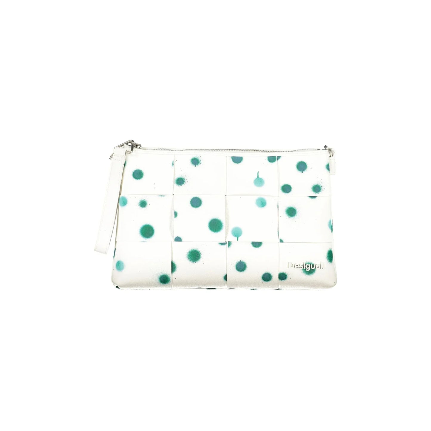 DESIGUAL Borsa Donna Bianco a Mano Pois con Tracolla e Catena