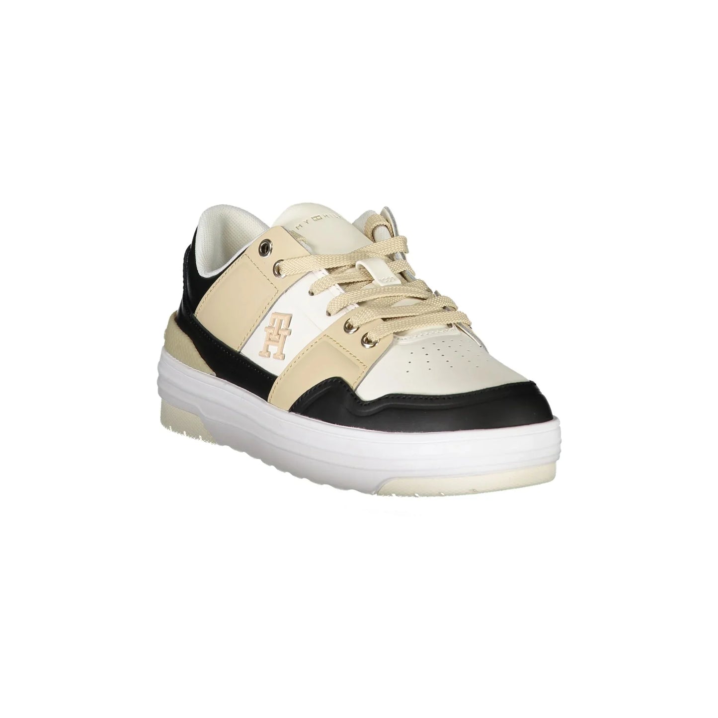 TOMMY HILFIGER Scarpe Sneakers Donna Bianche con Dettagli a Contrasto e Logo