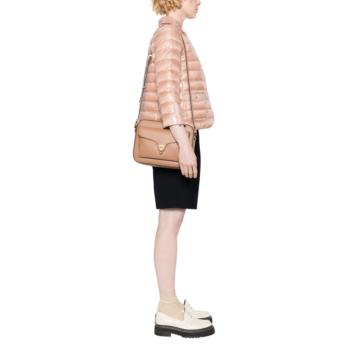 COCCINELLE Borsa Donna a Tracolla Marrone, In Vera Pelle, Beat Soft Media