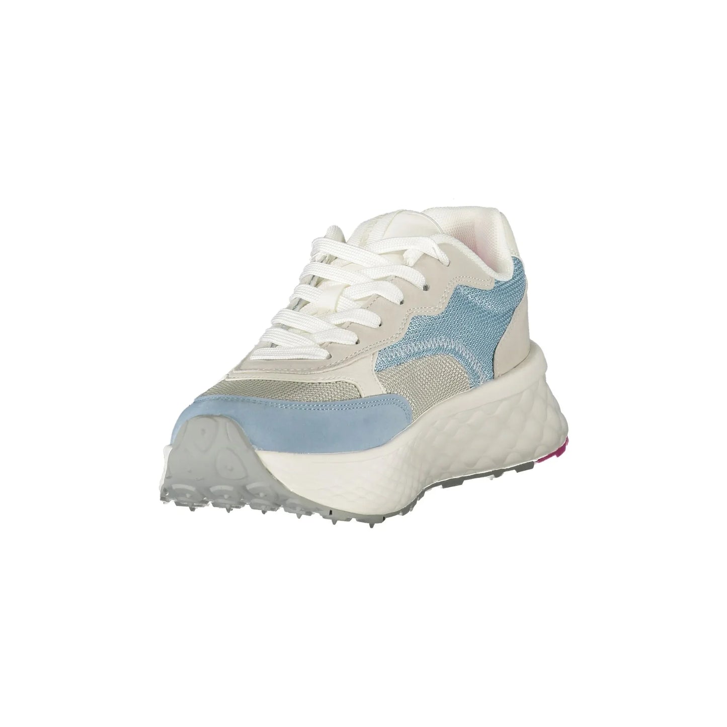 BLAUER Sneakers Donna Azzurre con Lacci e Dettagli Bianco/Fuxia