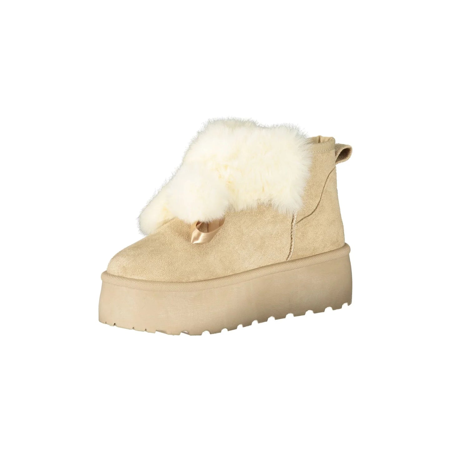 LAURA BIAGIOTTI Stivaletti Donna Beige con Pelo e Pom Pom