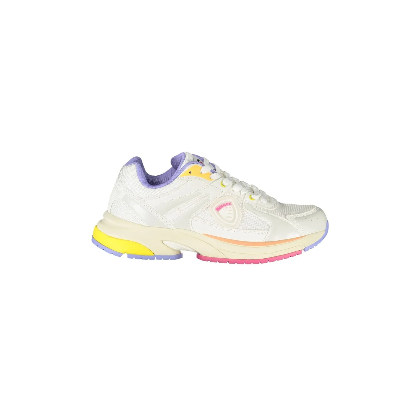 BLAUER Sneakers Donna Bianche con Lacci e Dettagli in Glicine/Pesca/Fuxia/Giallo