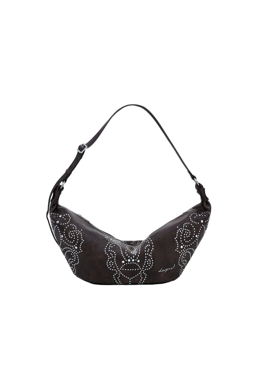 DESIGUAL Borsa Donna a Spalla Marrone, Poker Face Munster