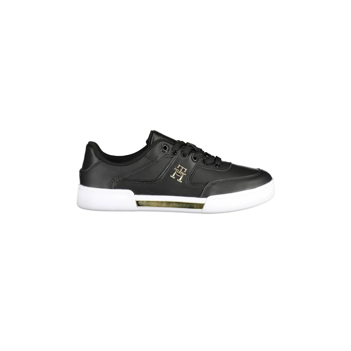 TOMMY HILFIGER Scarpe Sneakers Donna Nera con Lacci e Logo